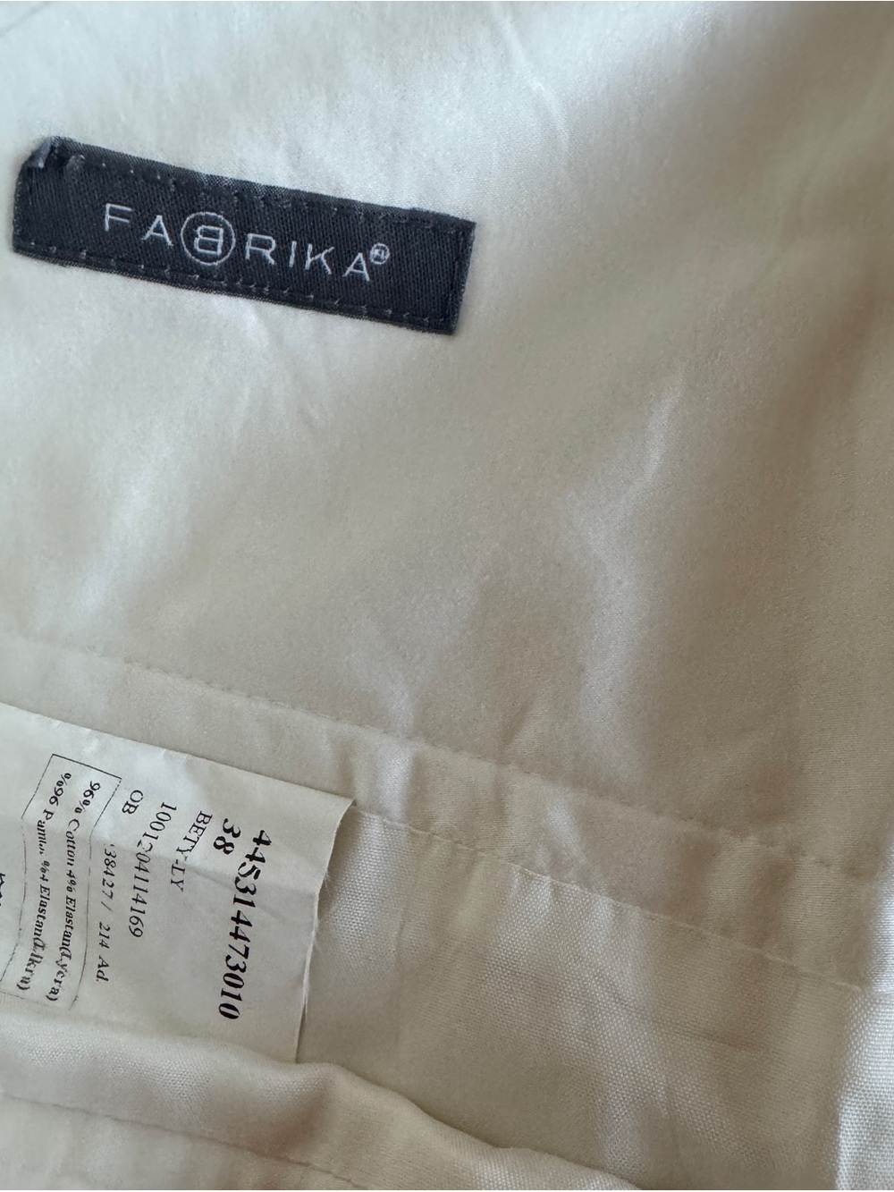 FABRIKA Ivory White High-waisted Pleated A-Line Skirt 100% Cotton - Picture 8 of 8